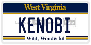 KENOBI  license plate in WV