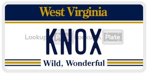 KNOX  license plate in WV