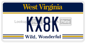 KX8K  license plate in WV