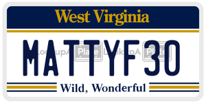 MATTYF30  license plate in WV