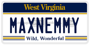 MAXNEMMY  license plate in WV