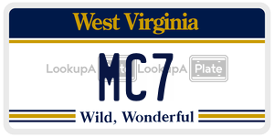 MC7 license plate in West Virginia