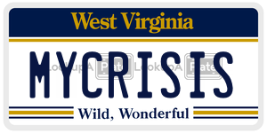 MYCRISIS  license plate in WV