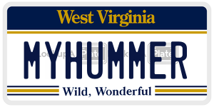 MYHUMMER  license plate in WV