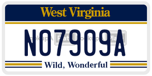 N07909A  license plate in WV