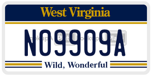 N09909A  license plate in WV