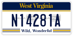 N14281A license plate in West Virginia