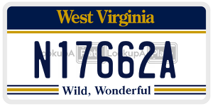 N17662A  license plate in WV
