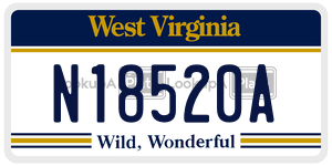 N18520A  license plate in WV