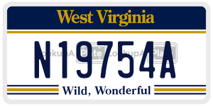 N19754A  license plate in WV