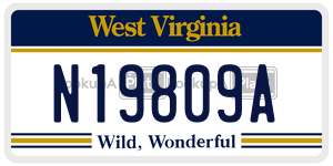 N19809A  license plate in WV