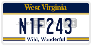 N1F243  license plate in WV