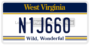 N1J660  license plate in WV