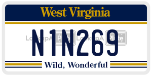 N1N269  license plate in WV