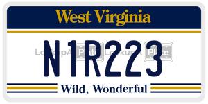 N1R223  license plate in WV