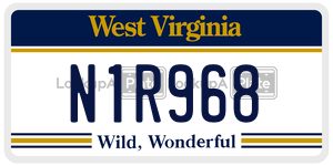 N1R968  license plate in WV