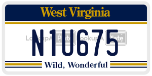 N1U675  license plate in WV