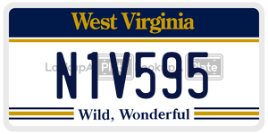 N1V595  license plate in WV