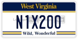 N1X200  license plate in WV