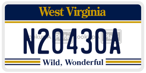 N20430A  license plate in WV