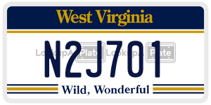 N2J701  license plate in WV