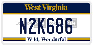 N2K686  license plate in WV
