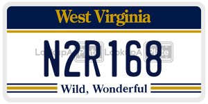 N2R168  license plate in WV