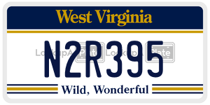 N2R395  license plate in WV