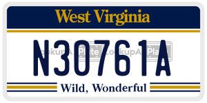 N30761A  license plate in WV