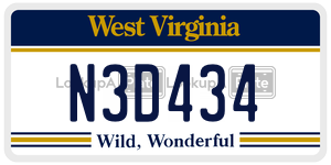 N3D434  license plate in WV