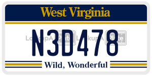 N3D478  license plate in WV