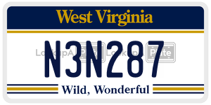 N3N287  license plate in WV
