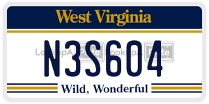 N3S604  license plate in WV