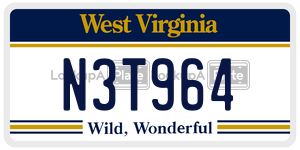 N3T964 license plate in West Virginia