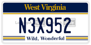 N3X952  license plate in WV