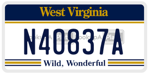 N40837A  license plate in WV