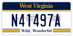 N41497A  license plate in WV