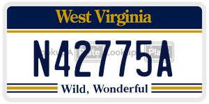 N42775A  license plate in WV