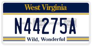 N44275A  license plate in WV