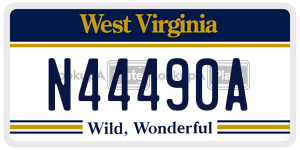 N44490A  license plate in WV