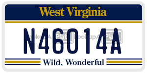 N46014A  license plate in WV