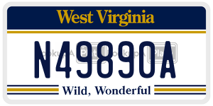 N49890A  license plate in WV