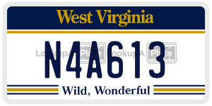 N4A613  license plate in WV