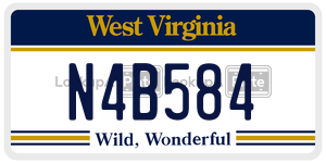N4B584 license plate in West Virginia