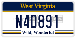 N4D891 license plate in West Virginia