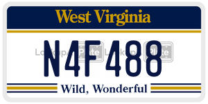 N4F488  license plate in WV