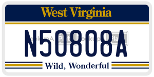 N50808A  license plate in WV