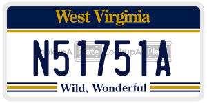 N51751A  license plate in WV