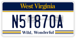 N51870A  license plate in WV