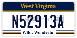 N52913A  license plate in WV